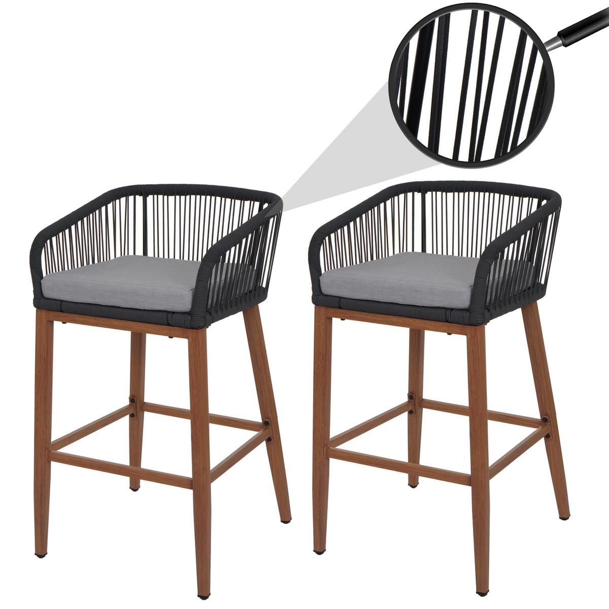 BARHOCKER Anthrazit, Hellgrau - Anthrazit/Hellgrau, Metall (51/92/53cm) - MCW