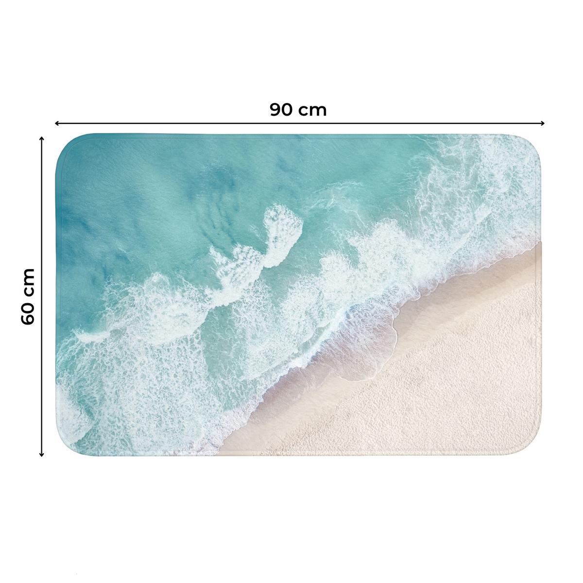 WC-VORLEGER Strand - Meer - Natur - Sommer Toilettenteppich 90x60 cm - Türkis, Textil (90/1cm) - OnlyWow