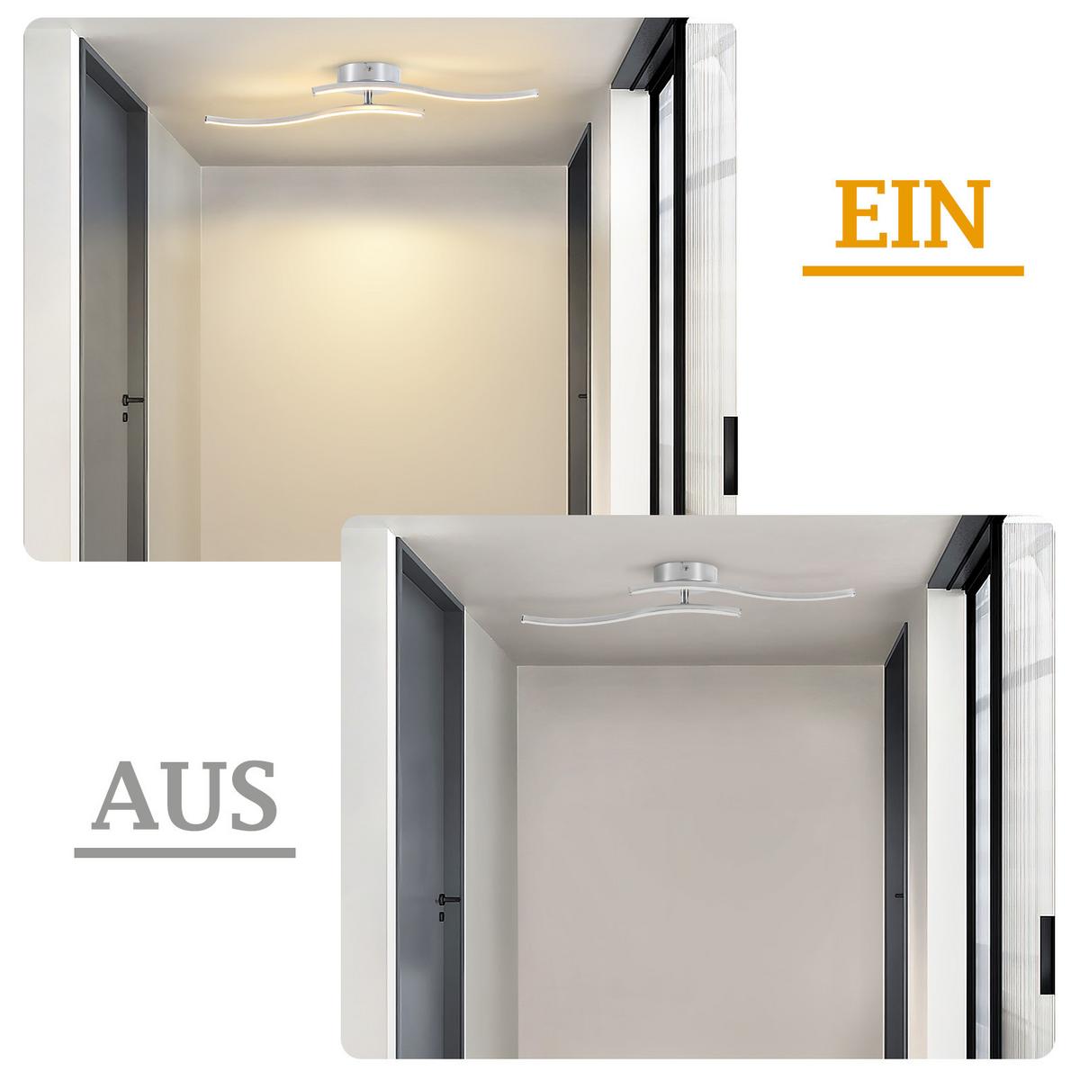 DECKENLEUCHTE Yaralynne 51.5/10/7.3 cm - Silberfarben, Kunststoff (51.5/10/7.3cm) - ZMH