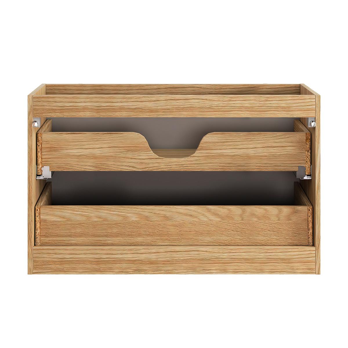 WASCHTISCH 90cm Elora Beige und Holz - Braun, Holzwerkstoff (90/57/46cm) - Petits-meubles