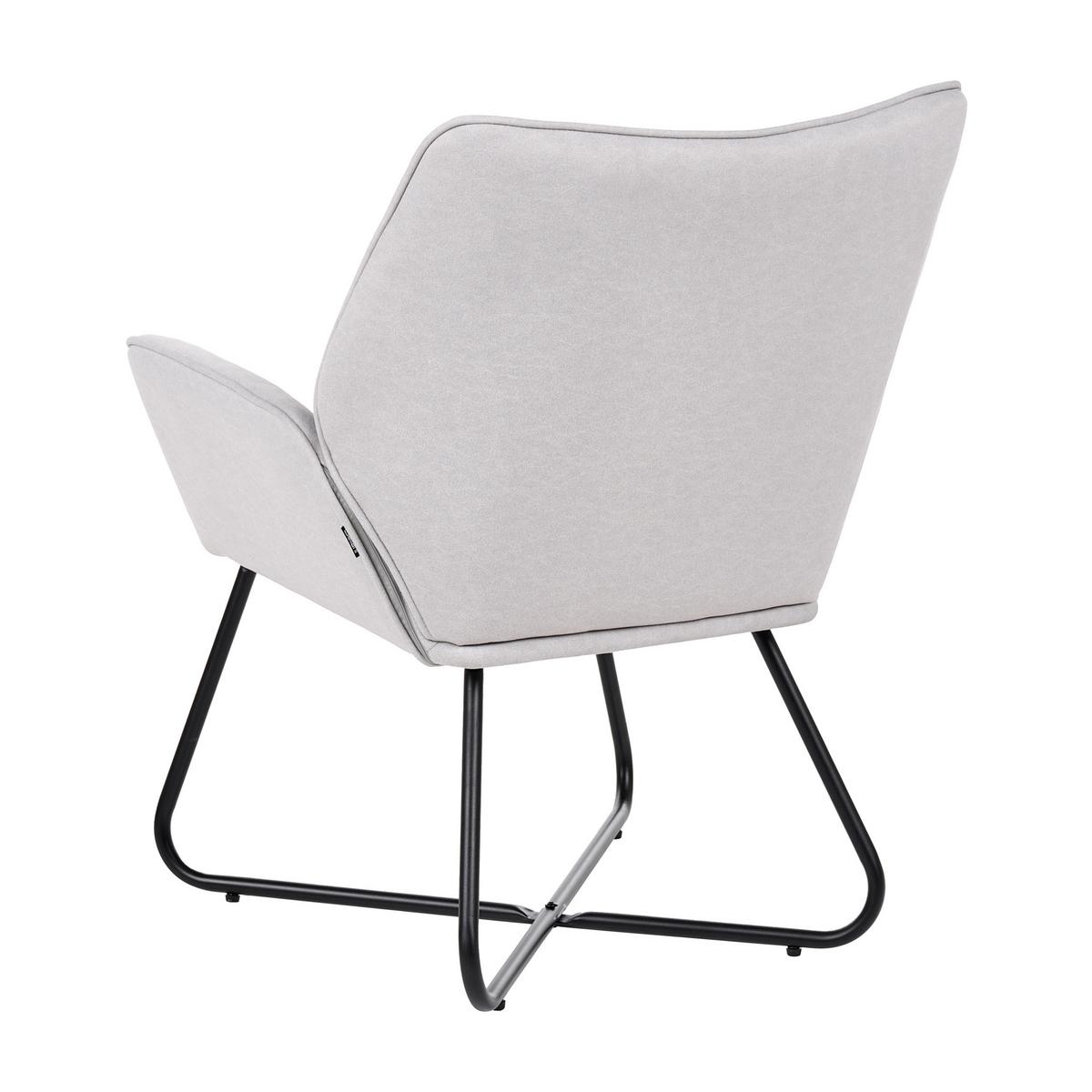 SESSEL Samtstoff Hellgrau Gressela - Hellgrau/Schwarz, Textil (67/87/67cm) - Beliani