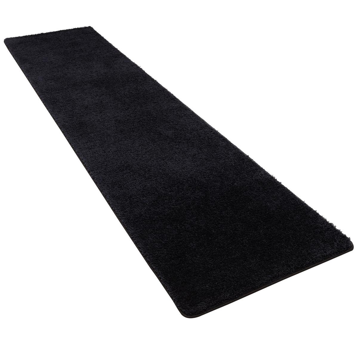 HOCHFLOR SHAGGY LÄUFER TEPPICH PALACE - Schwarz, Textil (80/160cm) - Snapstyle