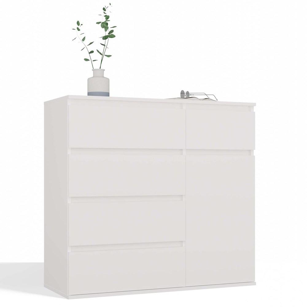 KOMMODE Weiß 100/93/40 - Weiß, Holzwerkstoff (100/93/40cm) - RAUMHIRSCH FURNITURE