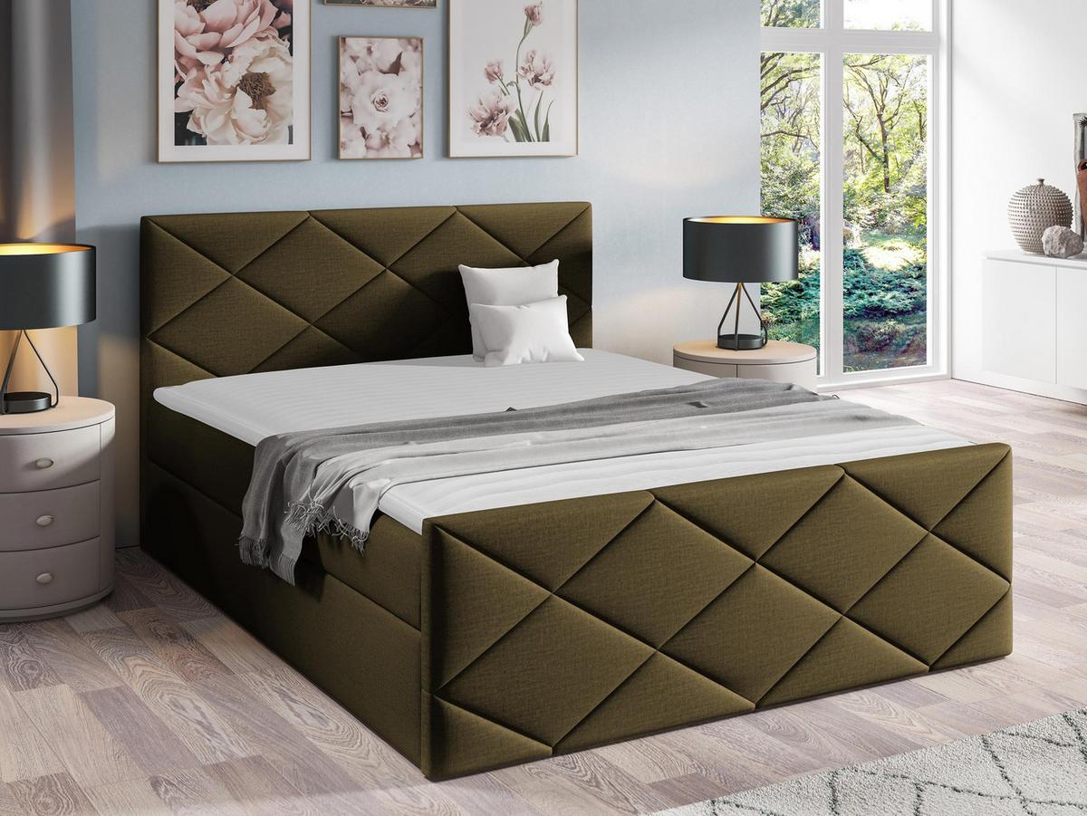 BOXBETT Herkules - H3 - Dunkelgrün, Holz (160/200cm) - MIRJAN24