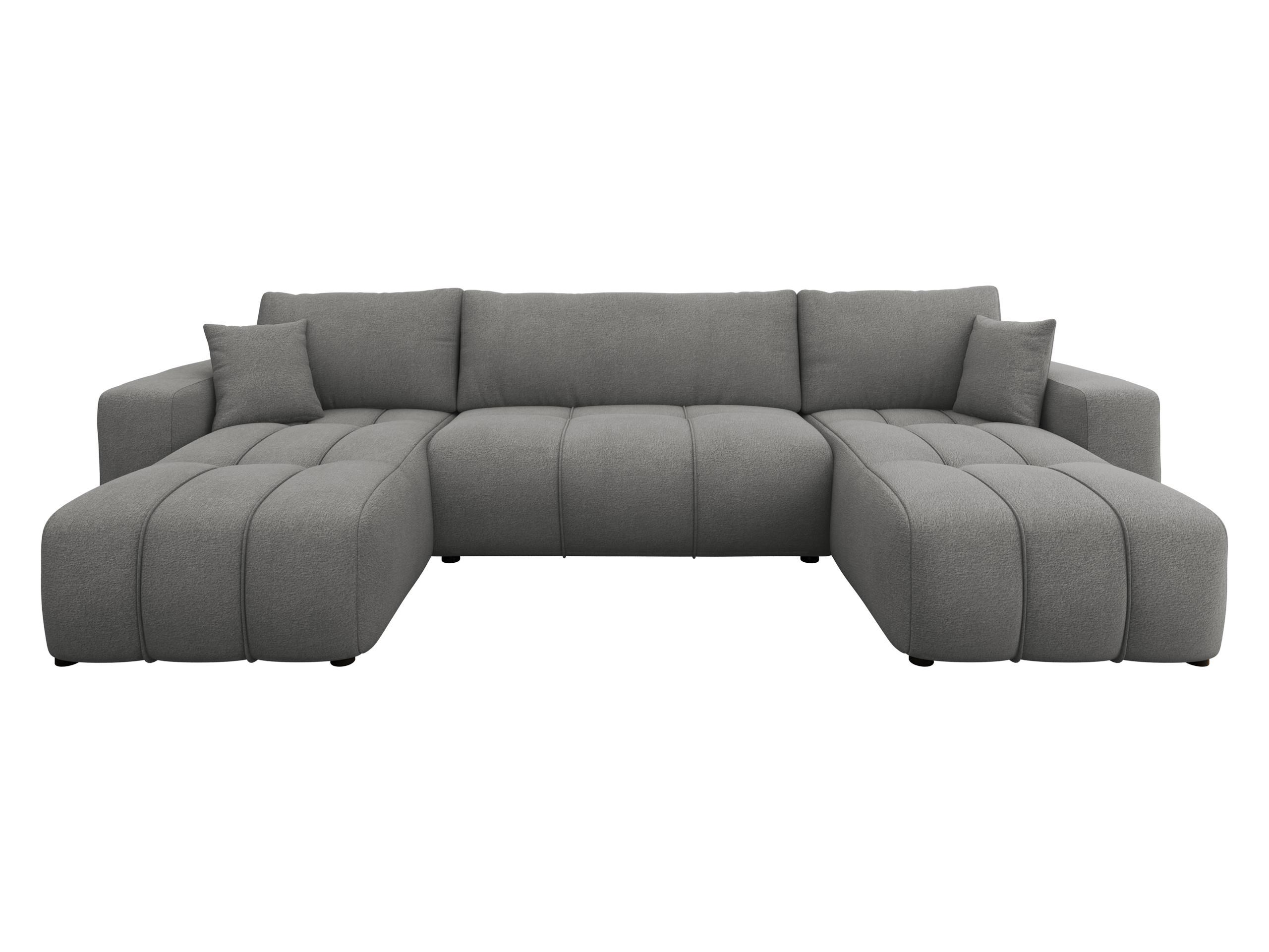 WOHNLANDSCHAFT Furyn U - Dunkelgrau/Schwarz, Holz/Kunststoff (312/82/145cm) - MIRJAN24
