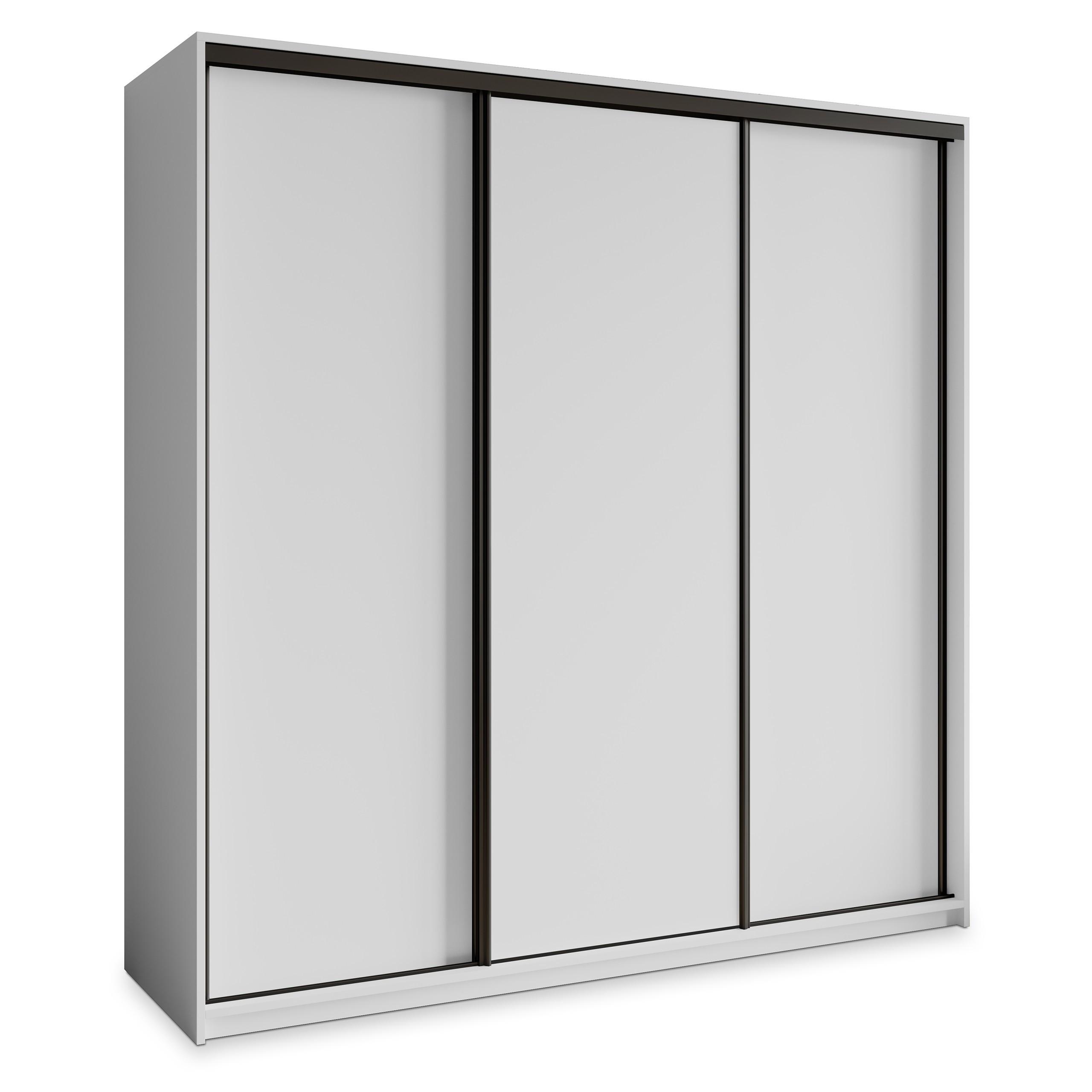 SCHWEBETÜRENSCHRANK NISSE 200/205/60 cm 3-türig Weiß - Weiß, Holzwerkstoff (200/205/60cm) - MASSENO