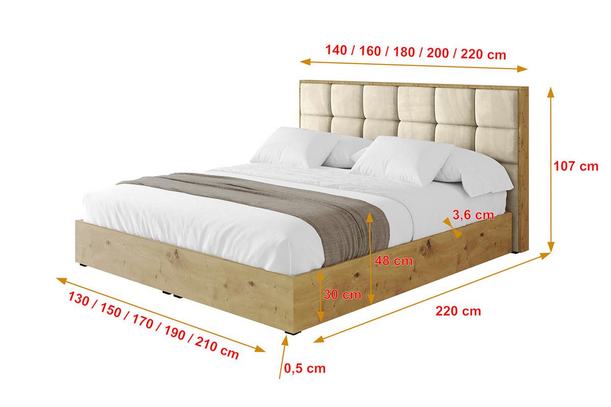 POLSTERBETT mit Bettkasten und Lattenrost, Boxbett ohne Matratze - ENZO2 180x200 Beige - Ecru, Holzwerkstoff/Textil (180/200cm) - ALTDECOR