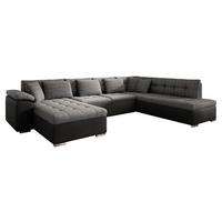 WOHNLANDSCHAFT Niko Bis, Seite: Links - Dunkelgrau, Holz/Textil (348/76/205cm) - MIRJAN24