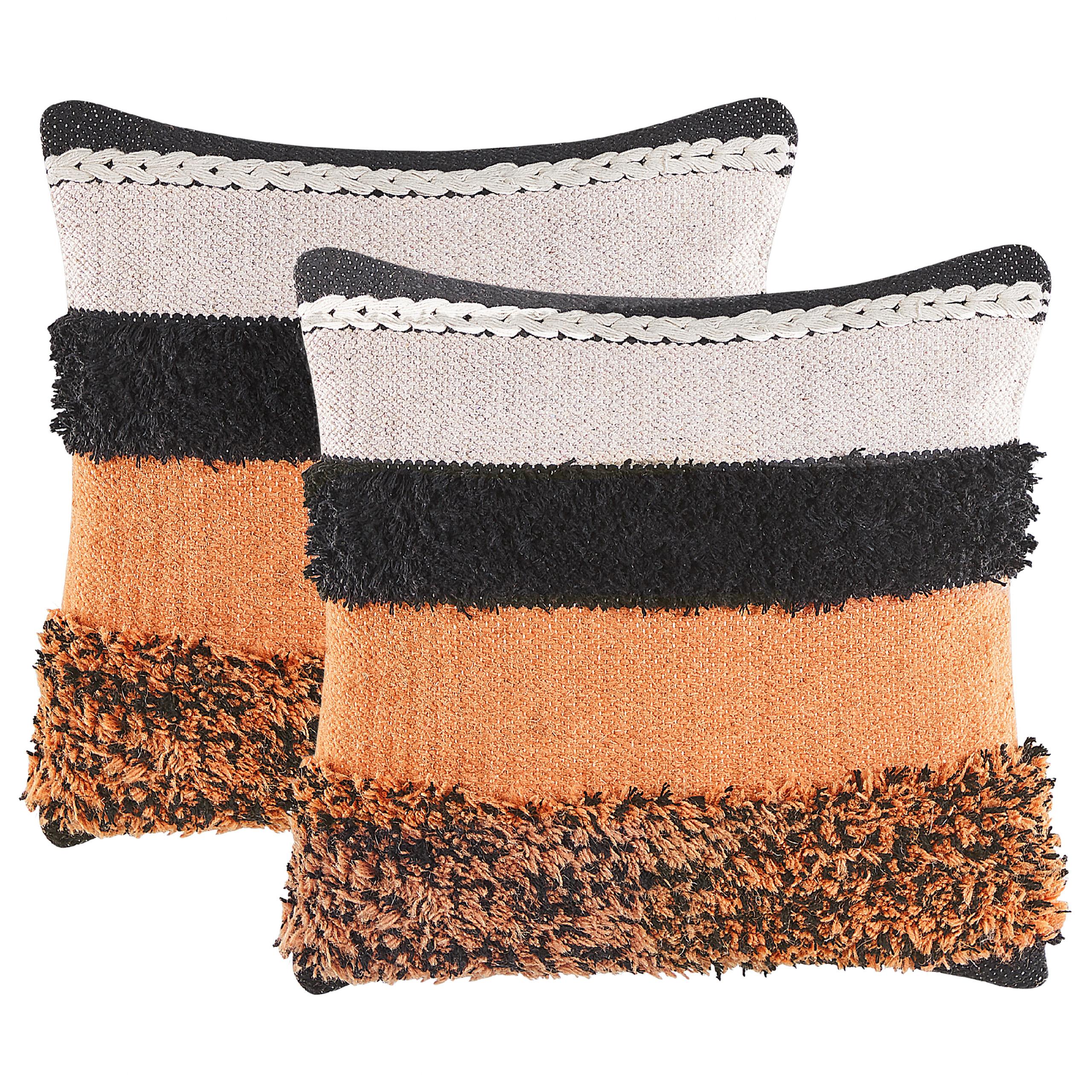 DEKOKISSEN 2er-Set Bunt 45/45 cm Mihalgazi - Multicolor, Naturmaterialien/Textil (45/45cm) - Beliani