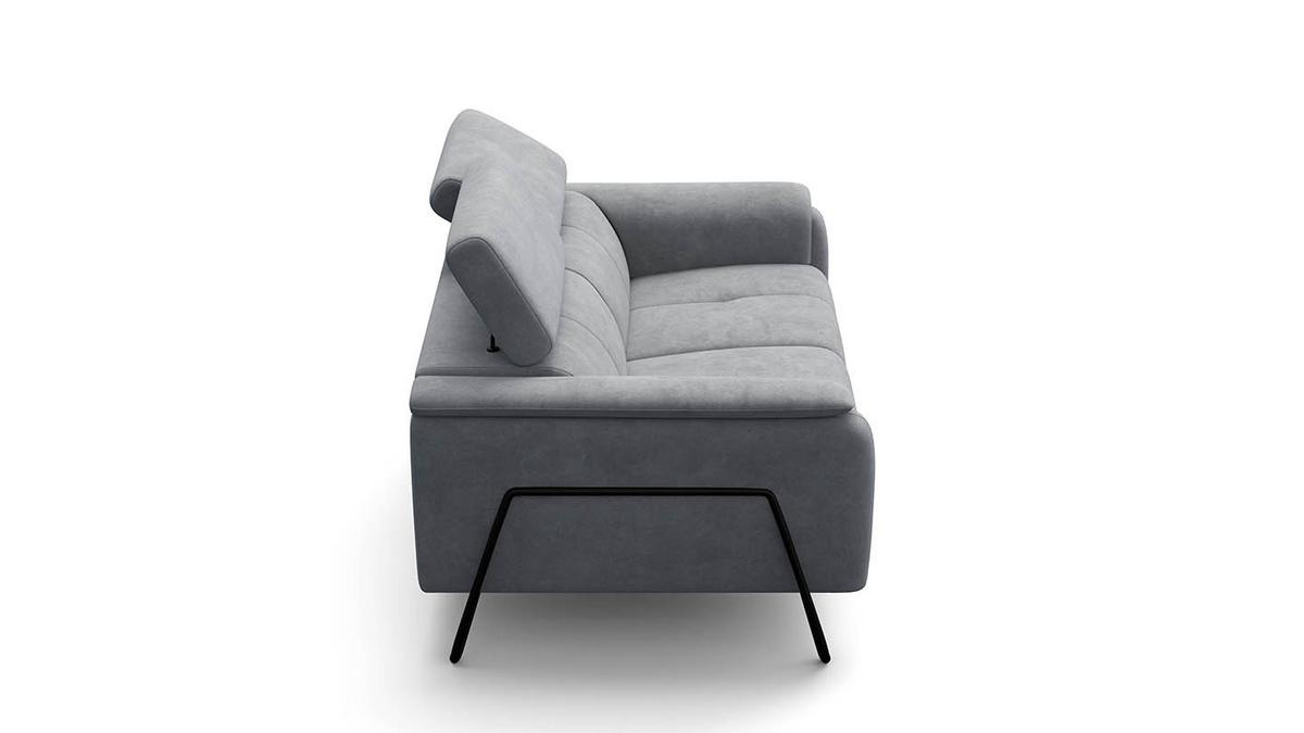 SOFA RODEN 2-Sitzer, hellgrau, Veloursstoff - Hellgrau, Holz/Textil (152/82/103cm) - Wozimo
