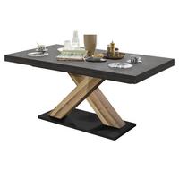 ESSTISCH ausziehbar Elene 160x90x76 Plankeneiche/Graphit - Grau, Holzwerkstoff (160/90/76cm) - 58aufmkessel