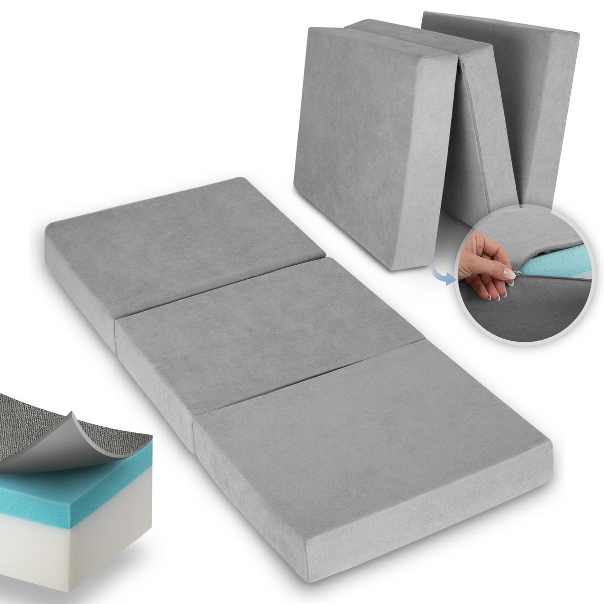 VISCO KLAPPMATRATZE VS95 201/80/14 cm Grau - Grau, Textil (80/201cm) - Beautissu 
