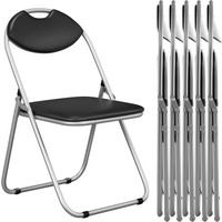 GASTSTUHLE mit Metallrahmen 6er-Set Schwarz - Schwarz, Metall (47/79/46cm) - COSTWAY