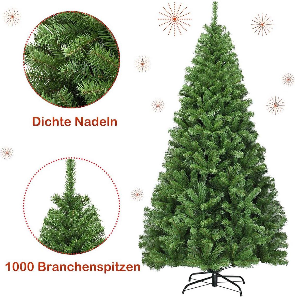 WEIHNACHTSBAUM 225cm Grün - Grün, Kunststoff (225cm) - COSTWAY