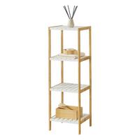 BADEZIMMERREGAL Balsfjord - Naturfarben/Weiß, Holz (33/110/34cm) - [en.casa]
