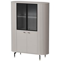 GLASVITRINE geriffelt aus MDF, Kaschmir - Kaschmir, Holzwerkstoff (112/155/40cm) - Idohome