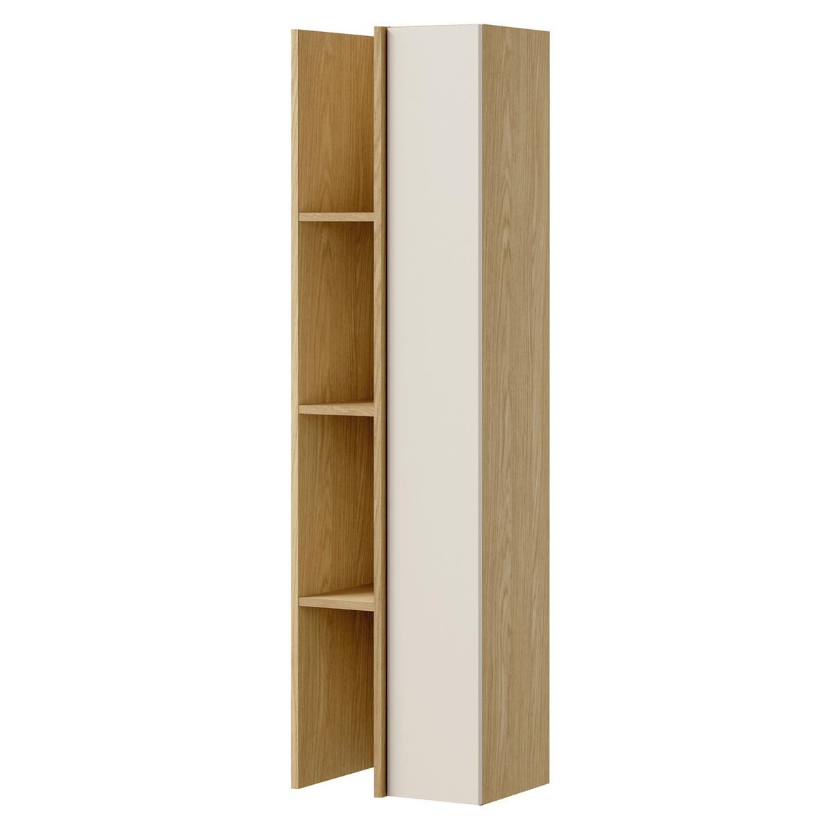 WOHNWAND Vero 2-teilig Wohnzimmer-Set mit TV-Lowboard und Hochschrank, Frühlingseiche + Macadamia - Kaschmir/Eichefarben, Holzwerkstoff (230/185/35cm) - Beautysofa