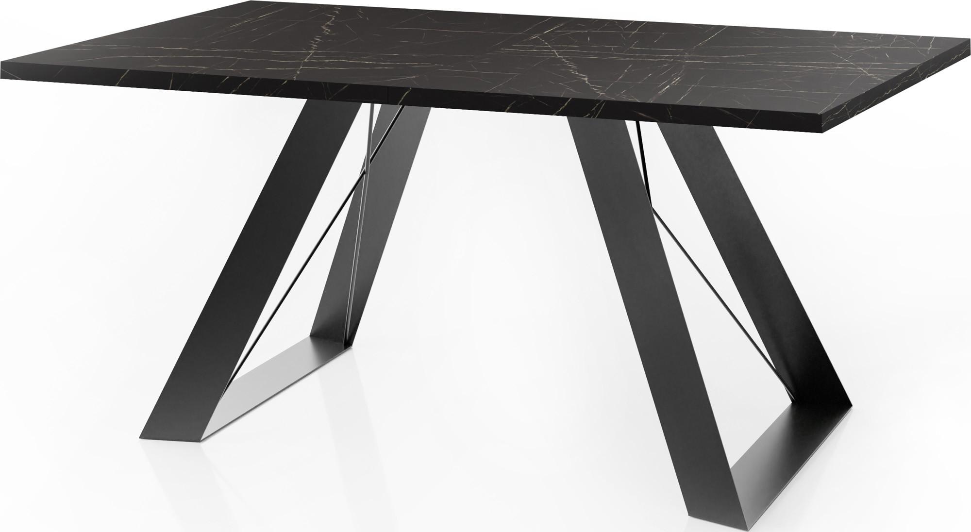 ESSTISCH Colter rechteckig ausziehbar, Marmor Schwarz 140-240/80/76 cm - Anthrazit/Schwarz, Holzwerkstoff/Metall (80/240/76cm) - WFL GROUP