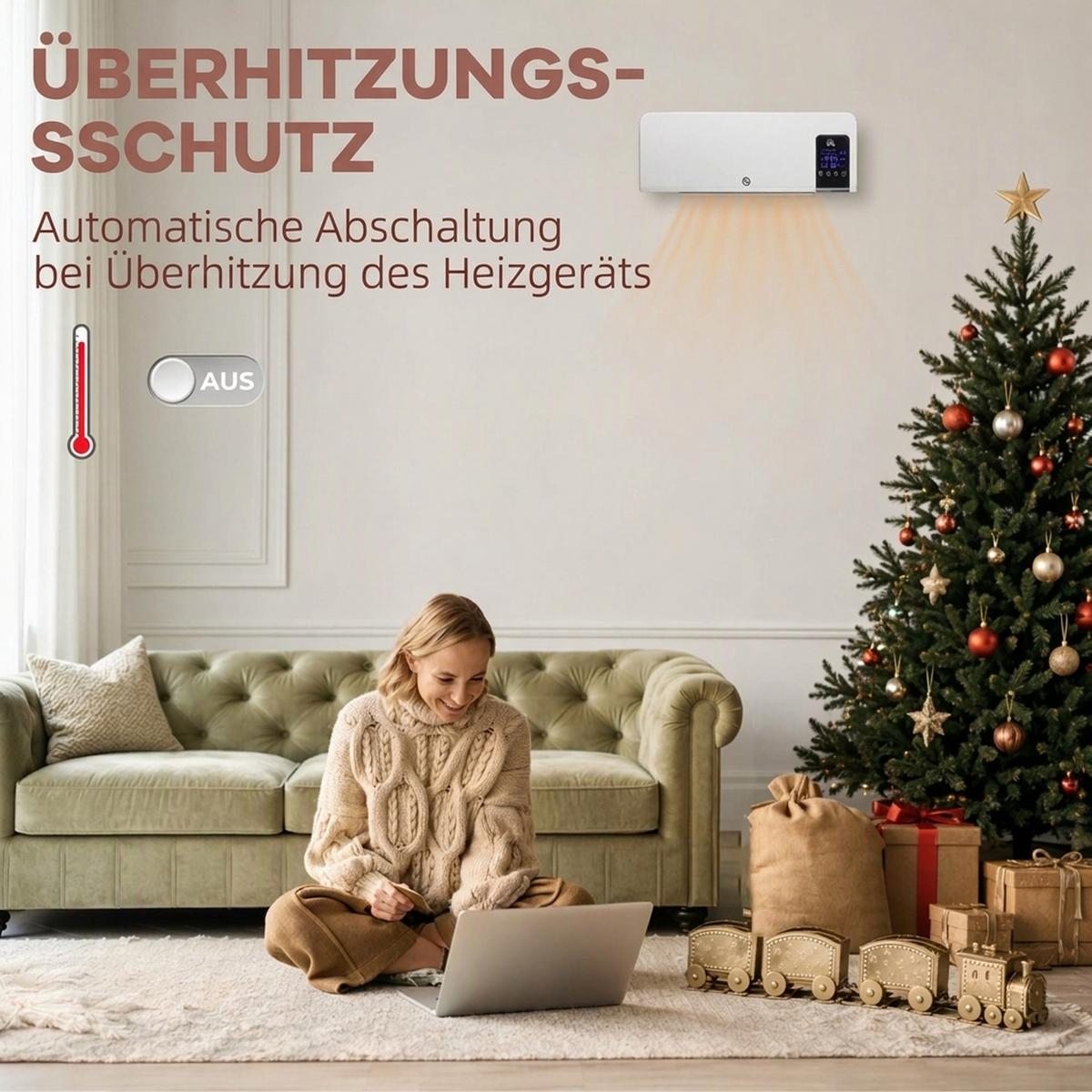 WANDHEIZGERÄT ABS Weiß - Weiß, Kunststoff (12/21.5/54.5cm) - HOMCOM