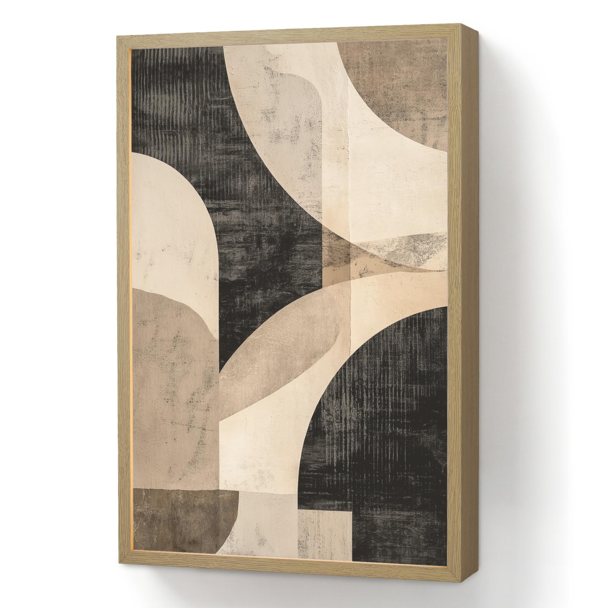 WANDLEUCHTE MIT AKKU Abstrakt - Formen - Modern - Beige 40x60 cm - Grau, Holzwerkstoff (40/60/8cm) - OnlyWow