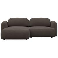 ECKSOFA Tvoya Braun Bouclé - Schwarz/Braun, Kunststoff/Textil (267/175cm) - Selsey