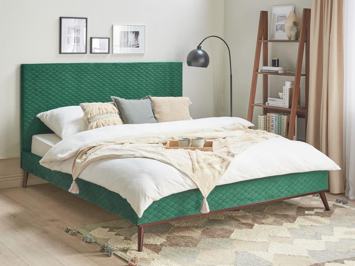 POLSTERBETT 180/200cm Grün Bayonne - Grün, Textil (180/200cm) - Beliani