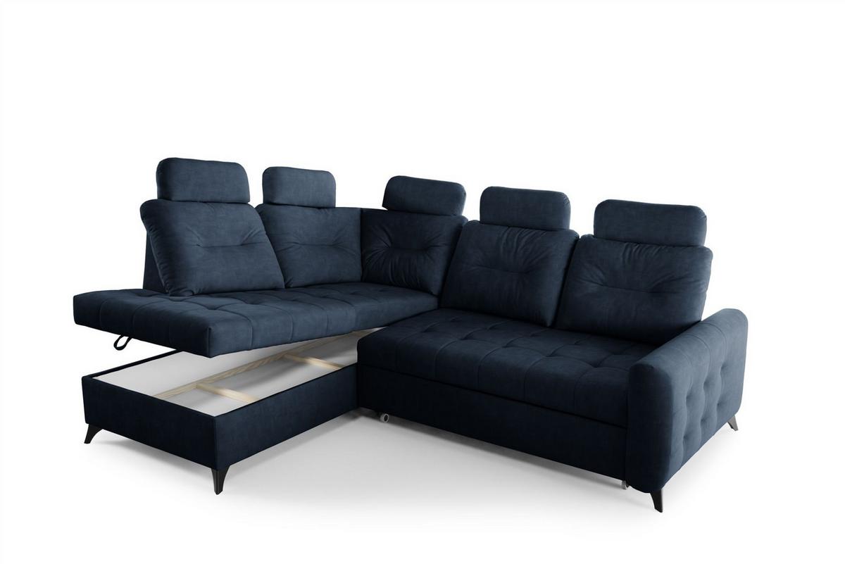 ECKSOFA Wendie - Dunkelblau, Holzwerkstoff/Textil (200/250cm) - Fun Möbel