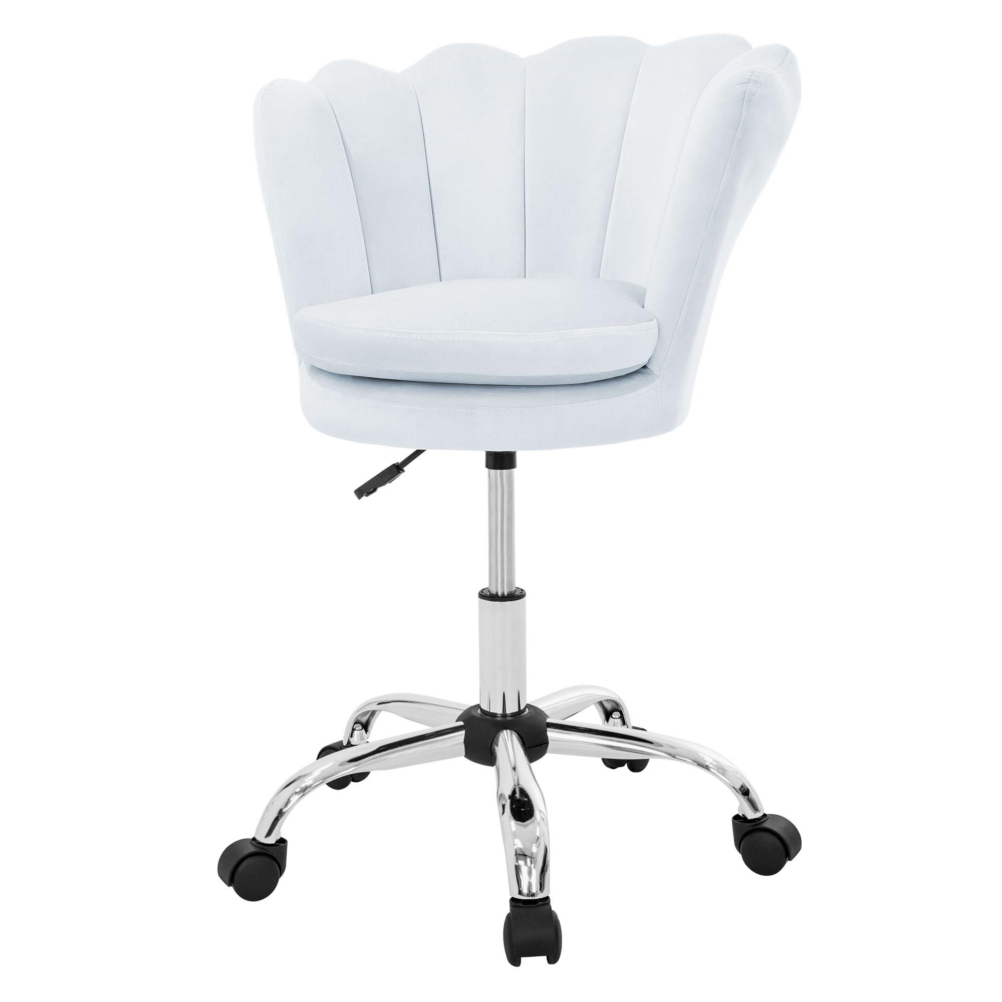 BÜROSTUHL Samt Hellblau - Blau, Metall (55/85/60cm) - ML-DESIGN