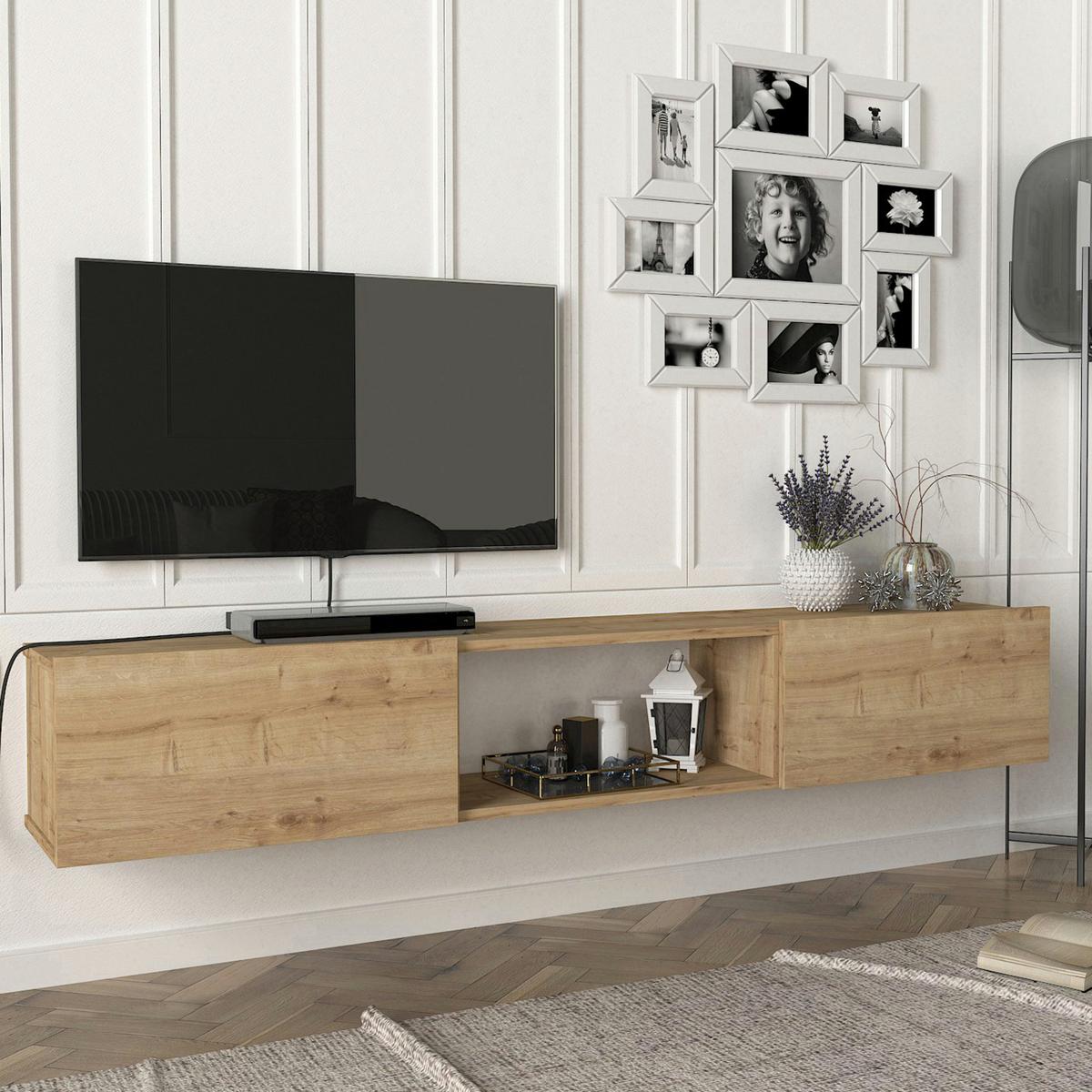TV-ELEMENT Paltamo - Eichefarben, Holzwerkstoff (180/29.5/31cm) - [en.casa]