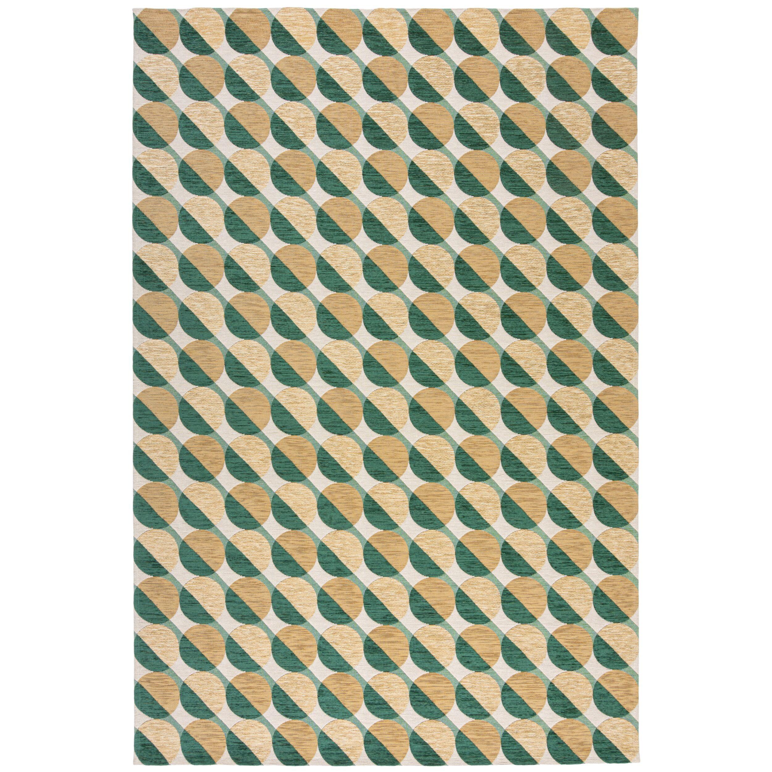 TEPPICH COQUET, geometrisch, Grün-Natur, 155 x 230 cm - Grün, Textil (155/230cm) - KADIMA DESIGN