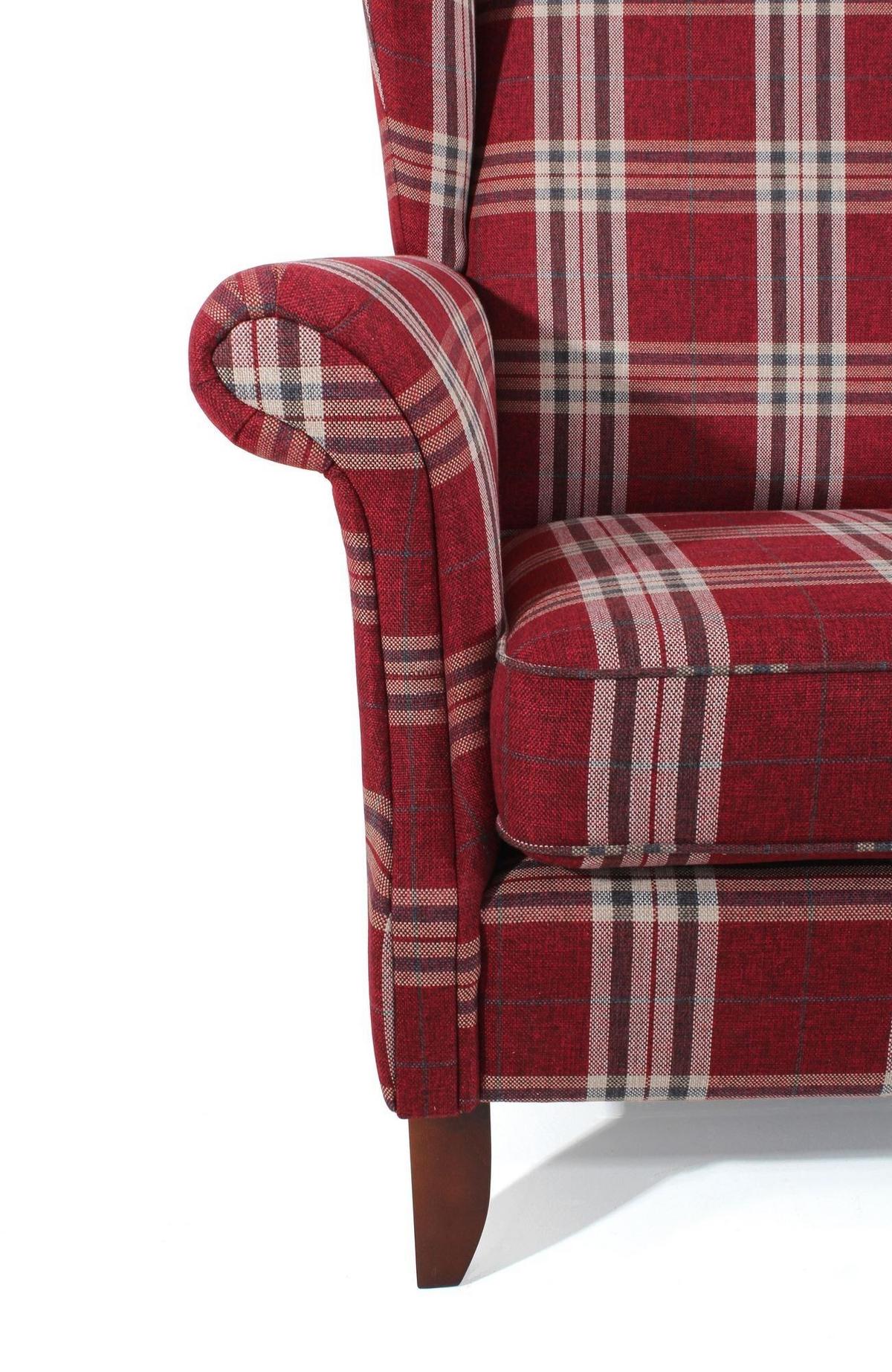 SESSEL XXL Katria Bezug Flachgewebe Buche nussbaum dunkel / rot - Rot, Kunststoff (114/108/81cm) - 58aufmkessel