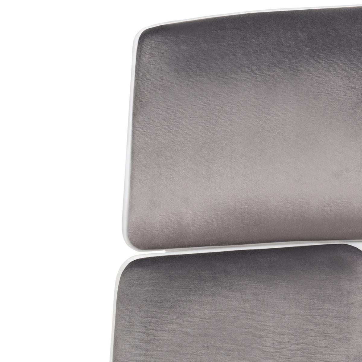 BÜROSTUHL Samtstoff Grau Delight - Grau, Textil (64/116/64cm) - Beliani
