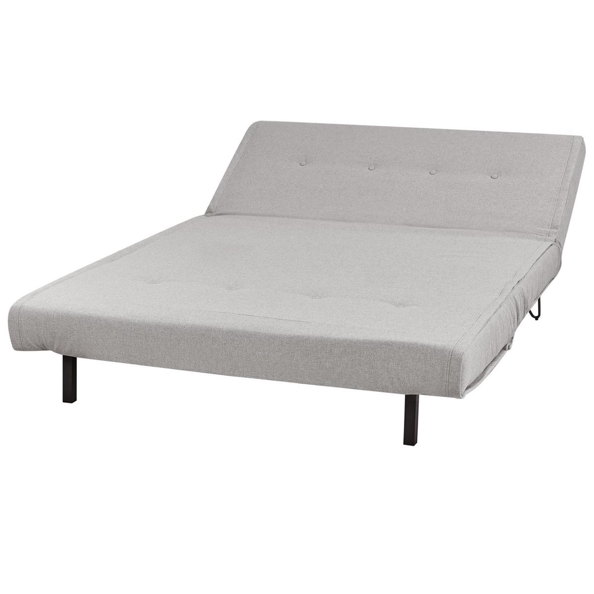 2-SITZER-SCHLAFSOFA hellgrau/schwarz Vestfold - Schwarz/Grau, Textil (130/81/78cm) - Beliani