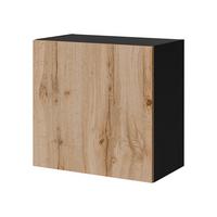HÄNGEVITRINE Capital Quadrat - Eiche Wotan/Schwarz, Holzwerkstoff (50/50/30cm) - MIRJAN24
