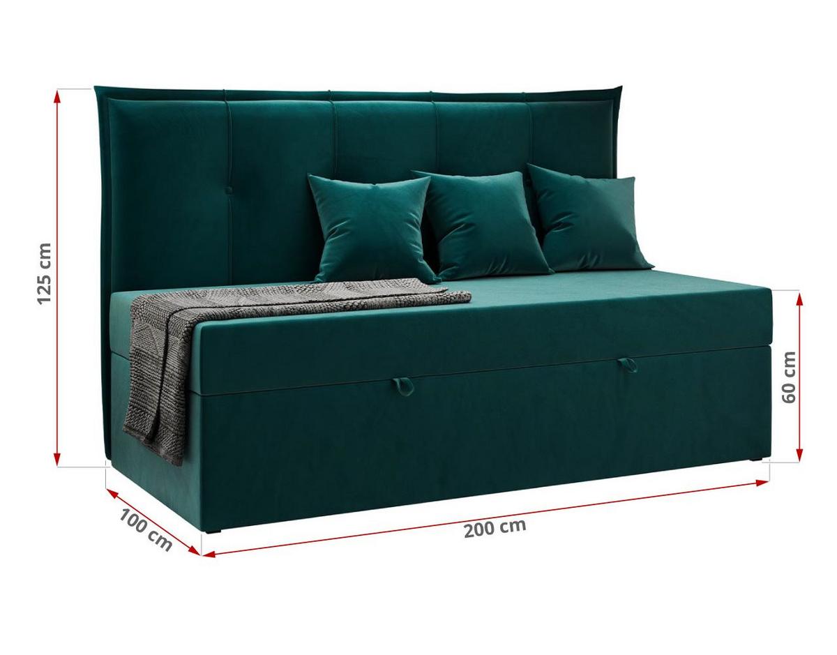 BOXBETT BANCO 90/200 Dunkelgrün Velvet - H3 - Dunkelgrün, Holz/Textil (90/200cm) - MKS