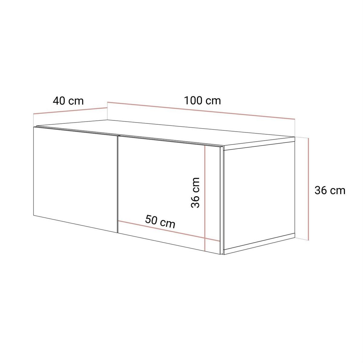 HÄNGENDER TV-Unit COLGANTE NUSSBAUM mit LED - Nussbaumfarben, Holzwerkstoff (100/49/40cm) - Lookway