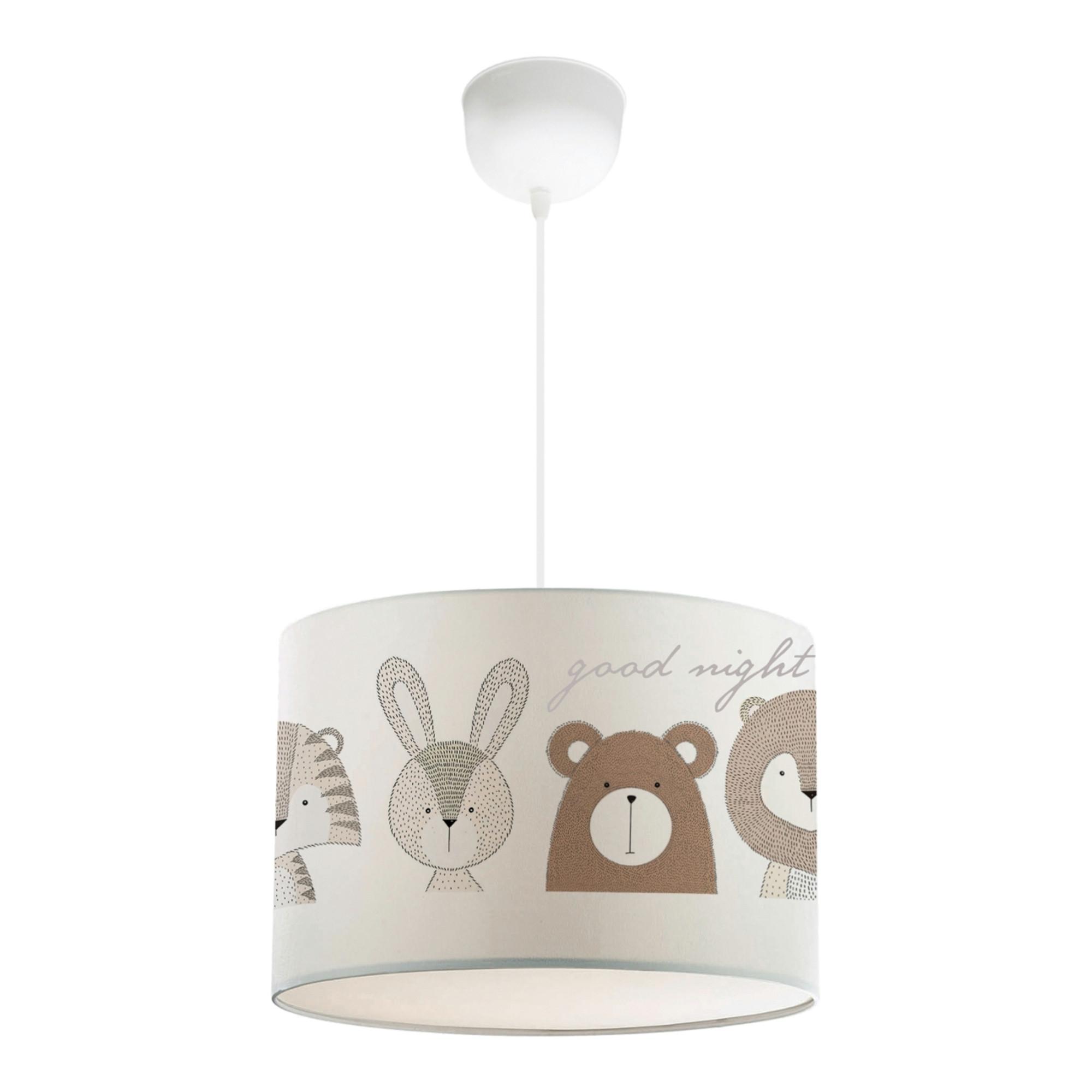 KINDERHÄNGELEUCHTE Rugby - Creme/Braun, Textil (28/28/70cm) - lux.pro
