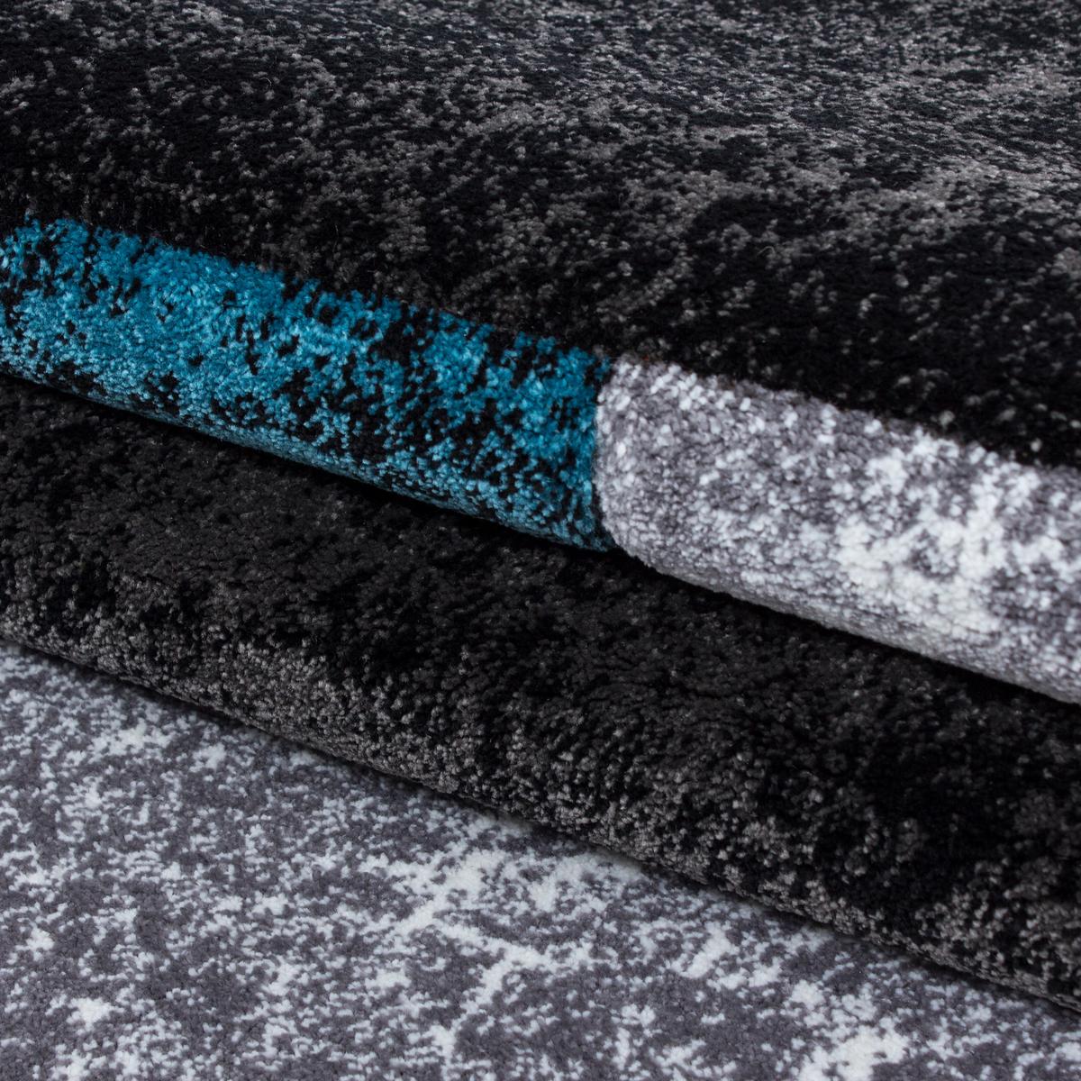 KURZFLORTEPPICH LATEMAR, kariert, Türkis, 140 x 200 cm - Blau, Textil (140/200cm) - KADIMA DESIGN