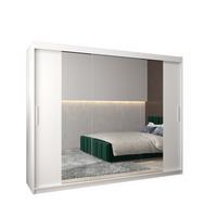 SCHWEBETÜRENSCHRANK 200/250/62 3-türig - Silberfarben/Weiß, Holz/Kunststoff (250/200/62cm) - MÖBEL KRYSPOL