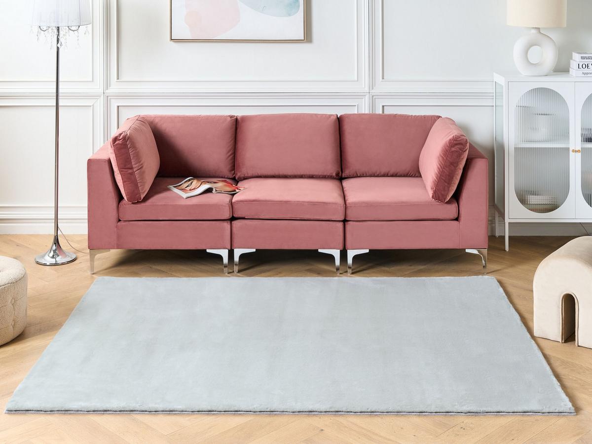 SHAGGY-KUNSTFELLTEPPICH Mirpur 230/160 cm - Grau, Kunststoff (160/230cm) - Beliani