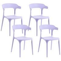 GARTENSTUHL 4er-Set Violett Gubbio - Violett, Kunststoff (50/76/49cm) - Beliani