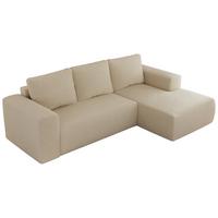 ECKSOFA TRENTINO L Beige Boucle - Rechts - Beige/Schwarz, Kunststoff/Textil (164/266cm) - MKS