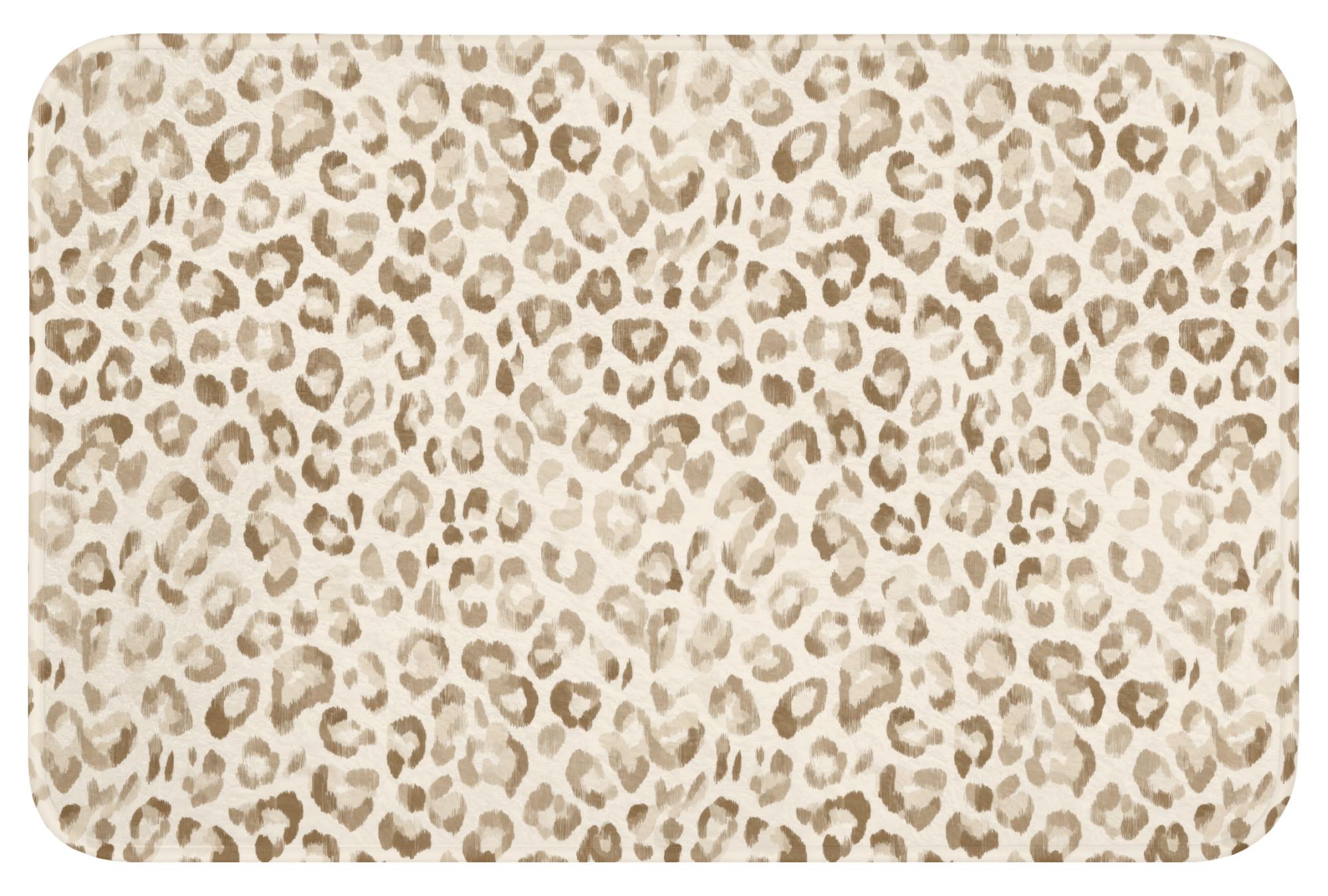 BADEMATTE Leopard - Klassisch - Beige Rutschfest 60x40 cm - Hellbraun, Textil (60/40cm) - OnlyWow