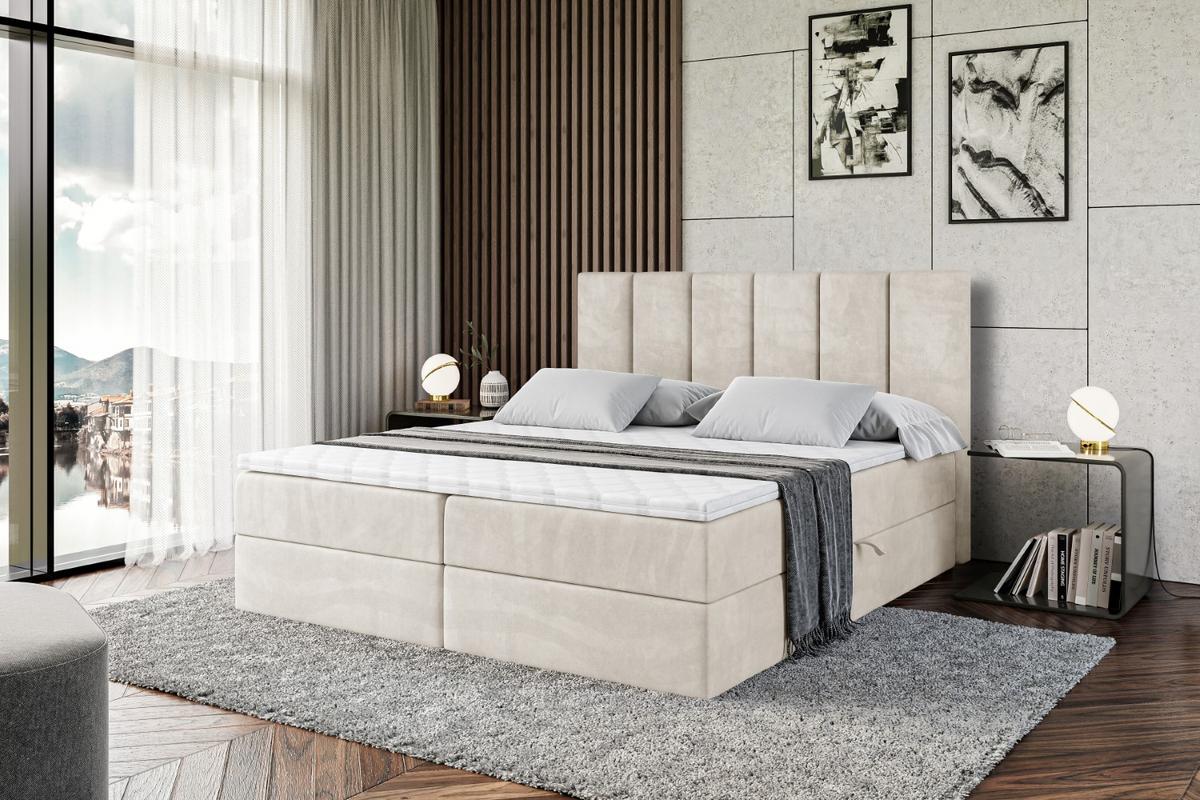 BOXBETT mit Matratze H3 und Lattenrost - BOXI1 - 180x200 cm Ecru - Ecru, Holzwerkstoff (180/200cm) - ALTDECOR