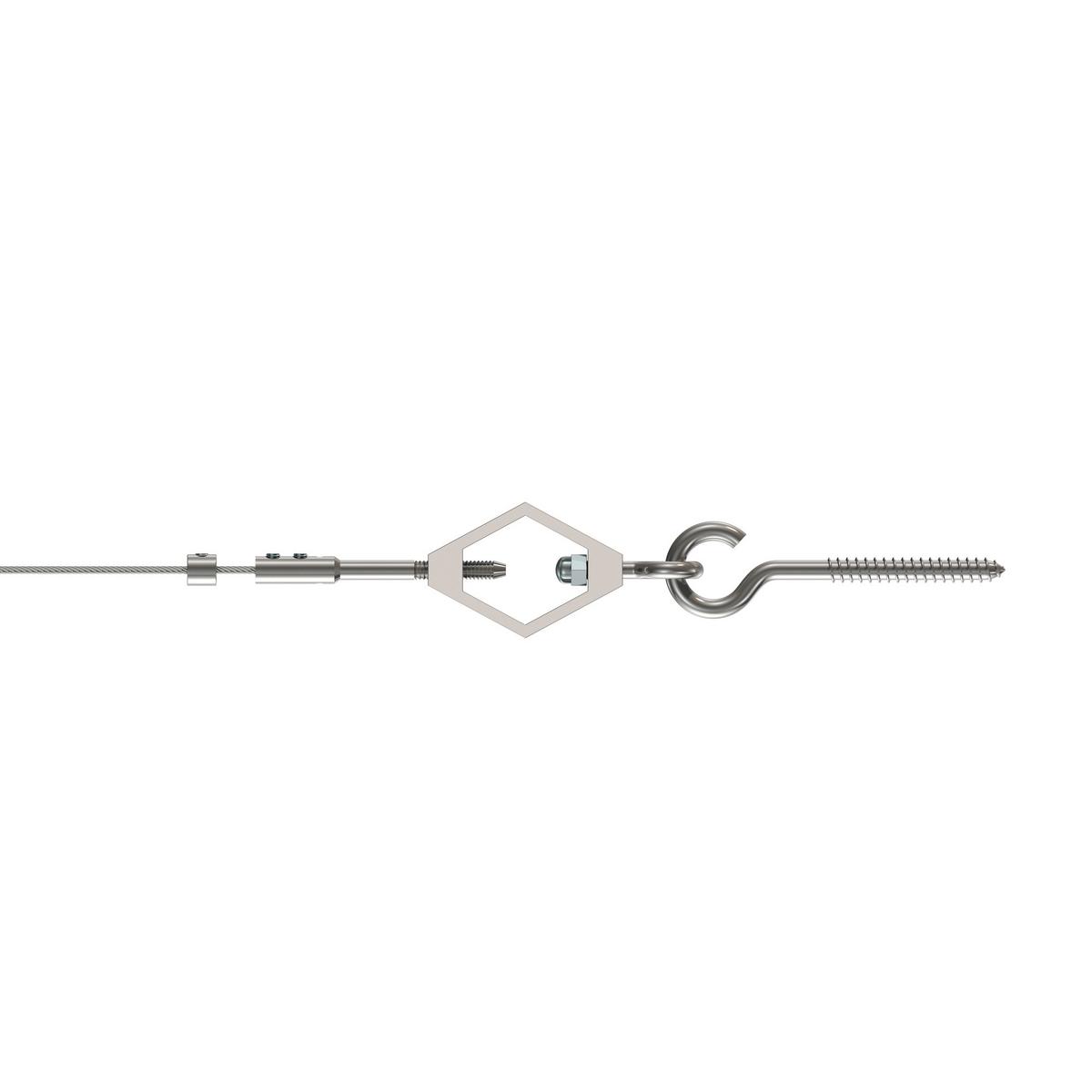 SEILSPANNGARNITUR / SEILSPANNER SET Joy Raute 500 cm Seil, Vernickelt - Silberfarben, Metall (1/3.5/5cm) - INTERDECO
