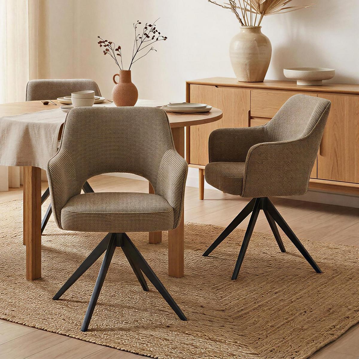 ESSZIMMERSTÜHLE FLORENCE 2er-Set greige - Greige, Textil (56/86/59cm) - IDIMEX