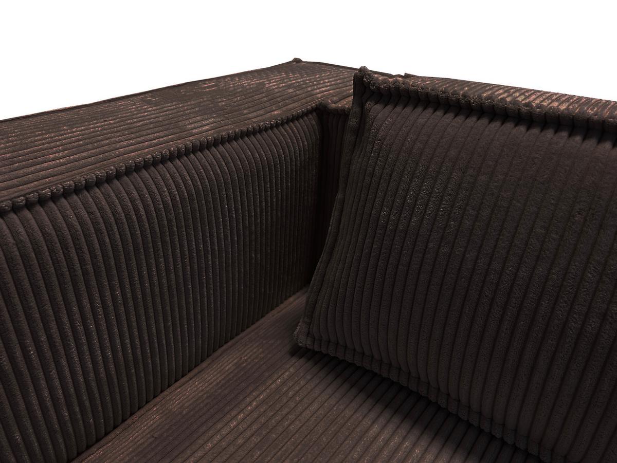 3-SITZER-SOFA Nova Dunkelbraun Cord - Dunkelbraun/Schwarz, Holz/Kunststoff (230/64/92cm) - S-Style Möbel