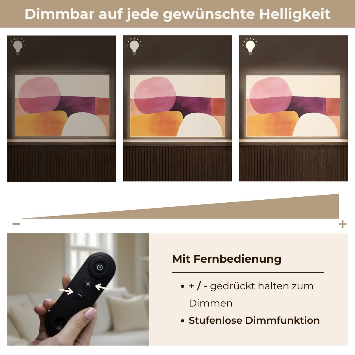 WANDLEUCHTE MIT AKKU Formen - Abstrakt - Farbenfroh 60x40 cm - Rosa, Holzwerkstoff (60/40/8cm) - OnlyWow