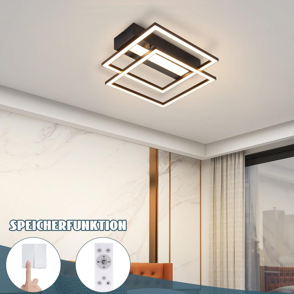 LED-DECKENLEUCHTE Macswain 37/36/7.5cm - Schwarz, Metall (36/37/7.5cm) - Nettlife