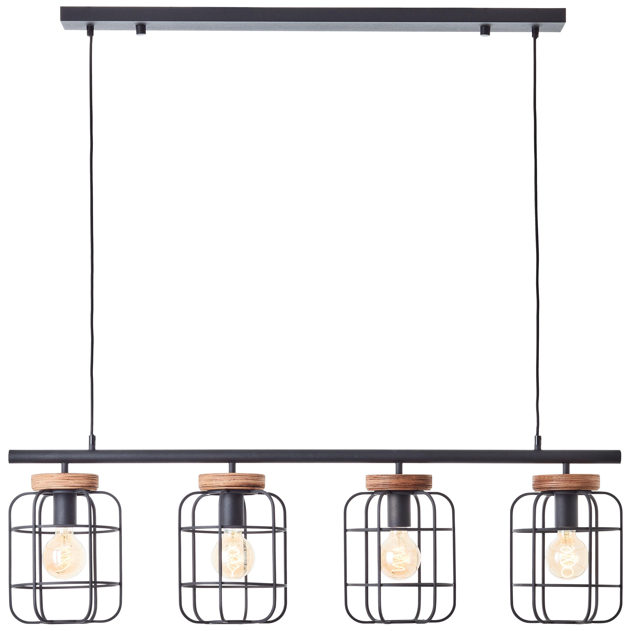 PENDELLEUCHTE Gwen 99798/66 - Schwarz, Holz (115/20/157.5cm) - Brilliant
